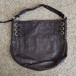 EUC Kenneth Cole Slouchy Dark Brown Leather Shoulder Bag